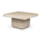 Table basse en travertin moderne avec construction résistante aux intempéries