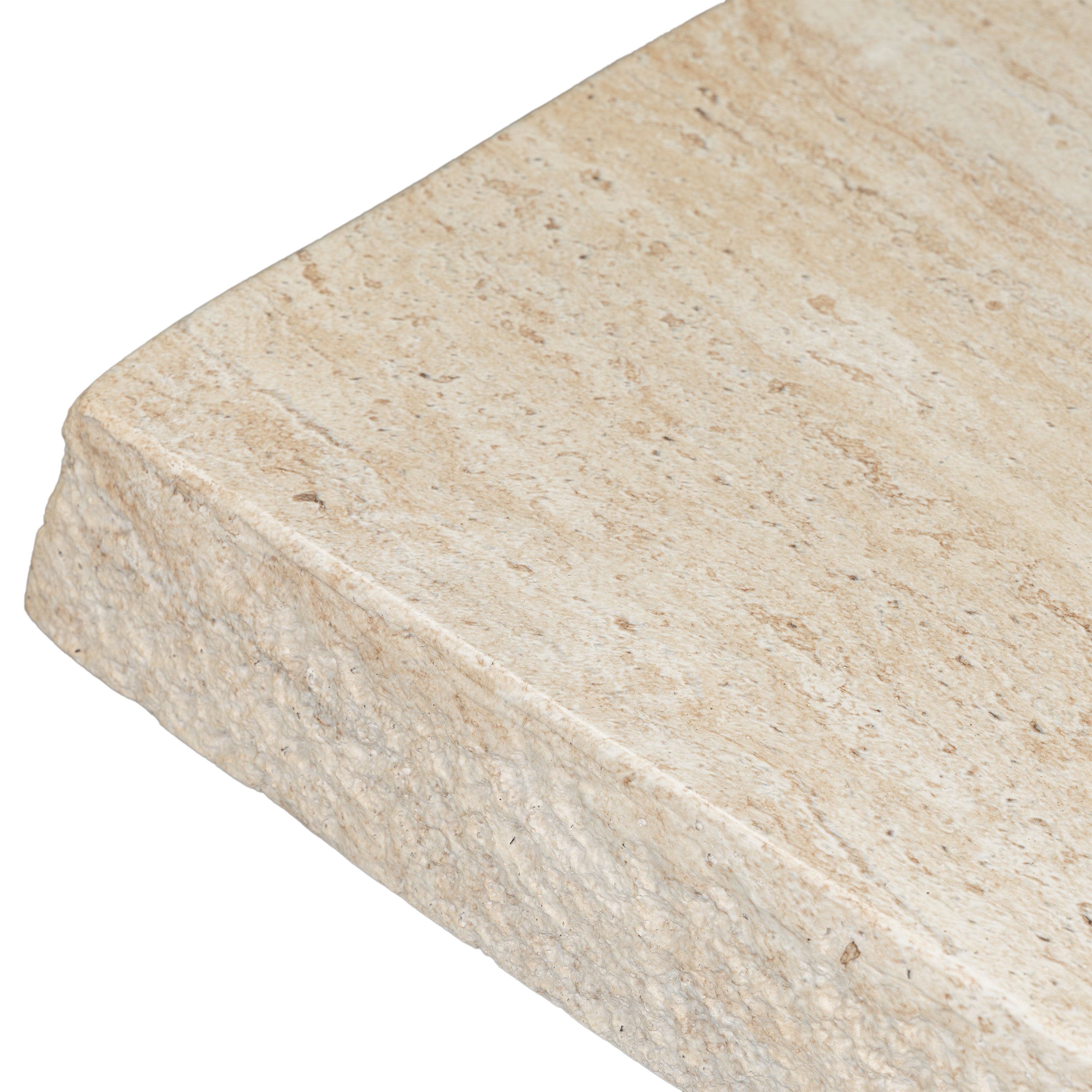 Modern Travertine Travertine Coffee Table with Weather-Resistant Build
