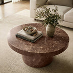 Table basse rouge bordeaux moderne avec construction résistante aux intempéries