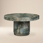 Table basse moderne vert jade avec fabrication résistante aux intempéries