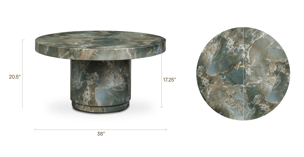 Modern Jade Green Coffee Table with Weather-Resistant Build