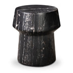 Table d'appoint en marbre noir moderne avec conception résistante aux intempéries