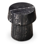 Table d'appoint en marbre noir moderne avec conception résistante aux intempéries