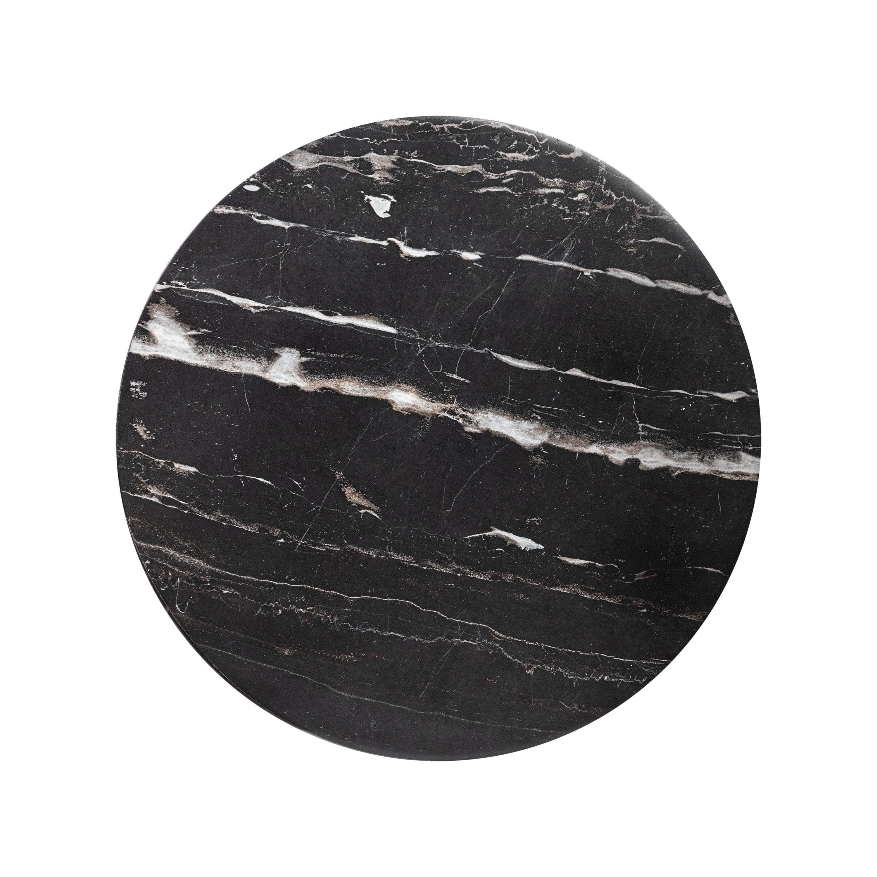 Modern Black Marble Marble Side Table with Weather-Resistant Build