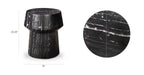 Table d'appoint en marbre noir moderne avec conception résistante aux intempéries