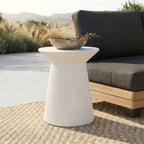 Table d'appoint moderne blanc amande avec conception résistante aux intempéries