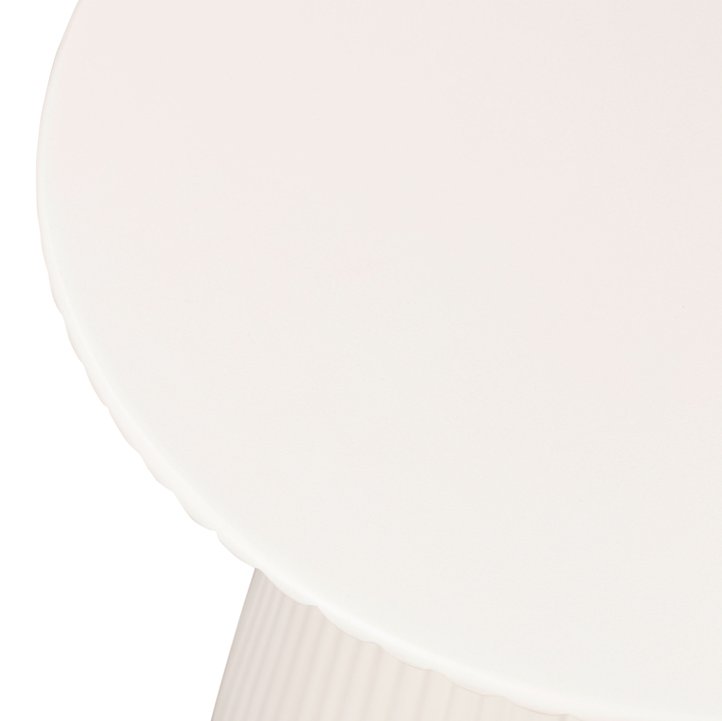 Modern Almond White Side Table with Weather-Resistant Build