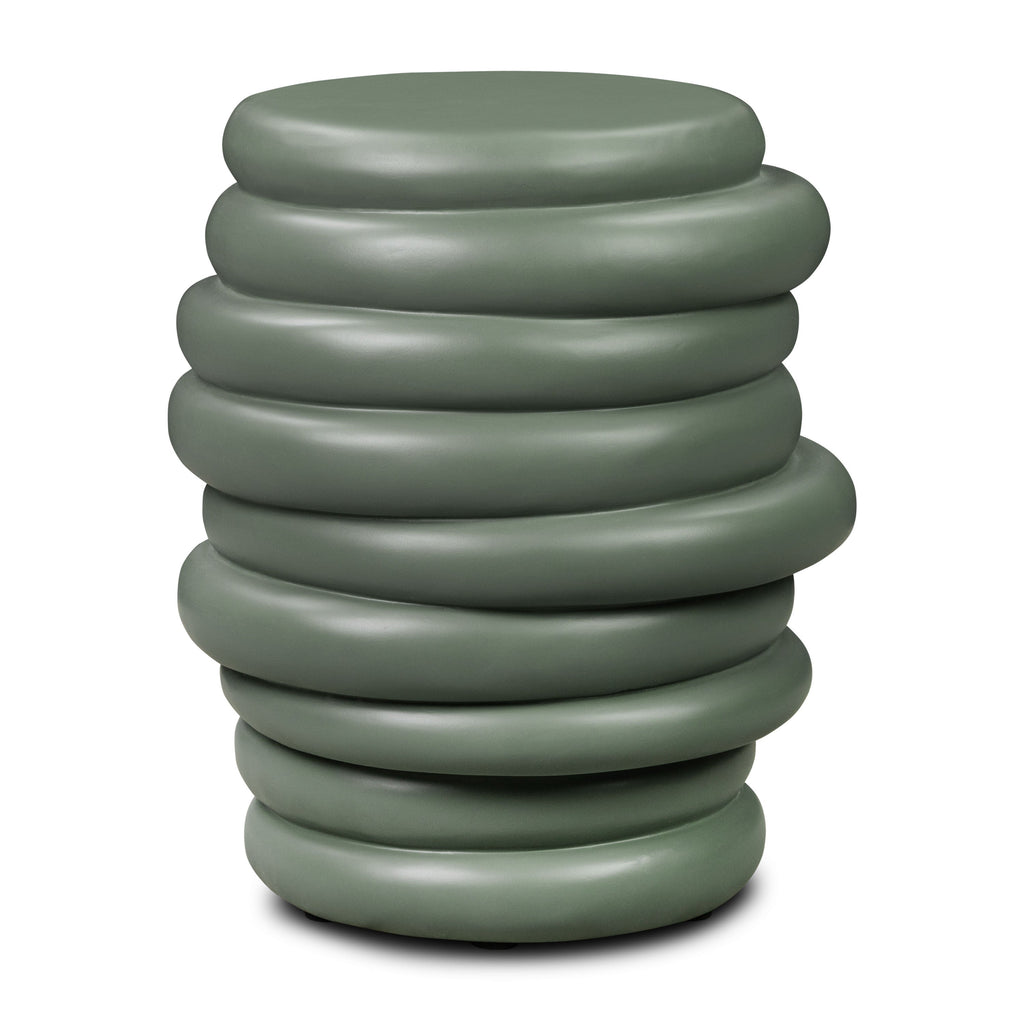 Modern Salvia Green Side Table with Weather-Resistant Build