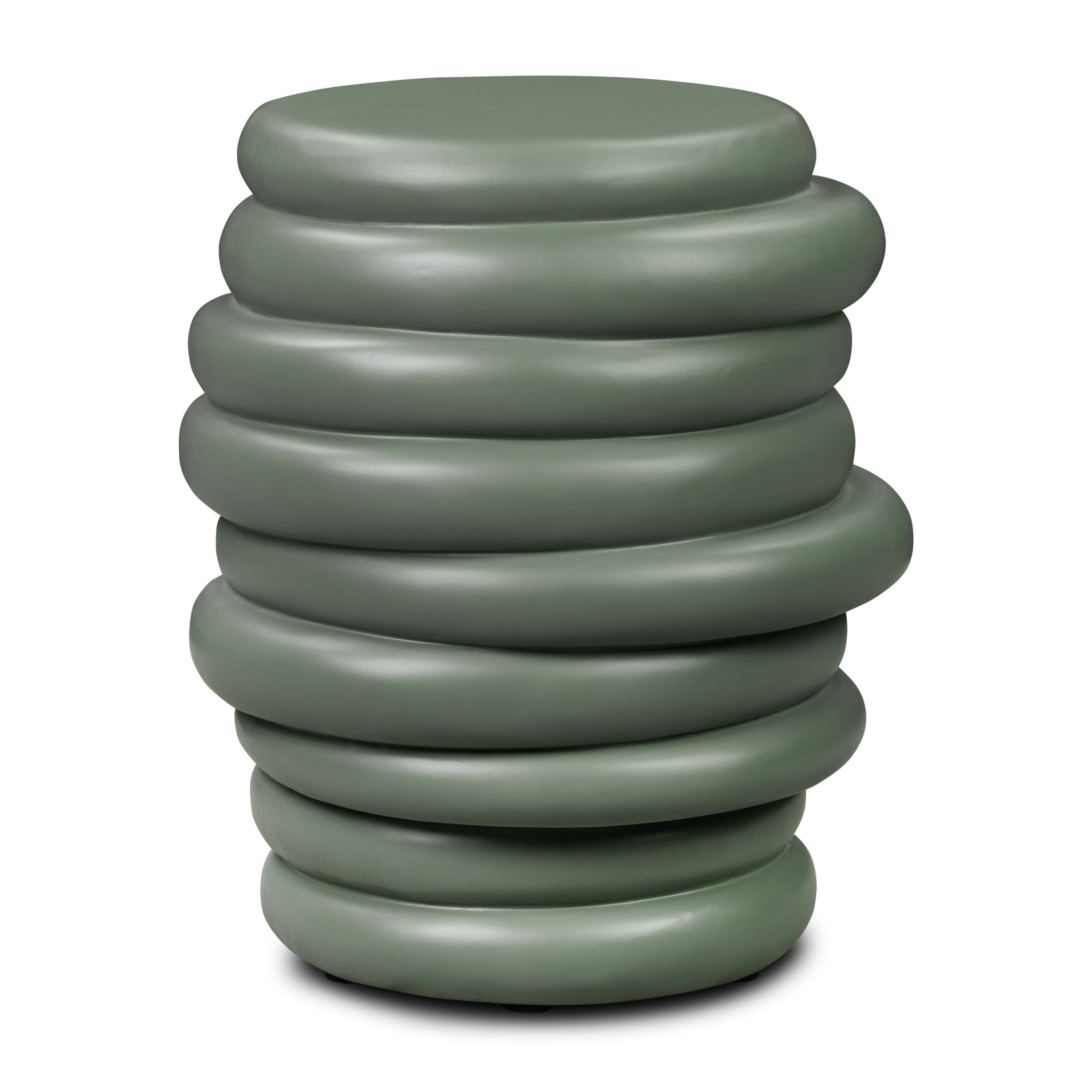 Modern Salvia Green Side Table with Weather-Resistant Build