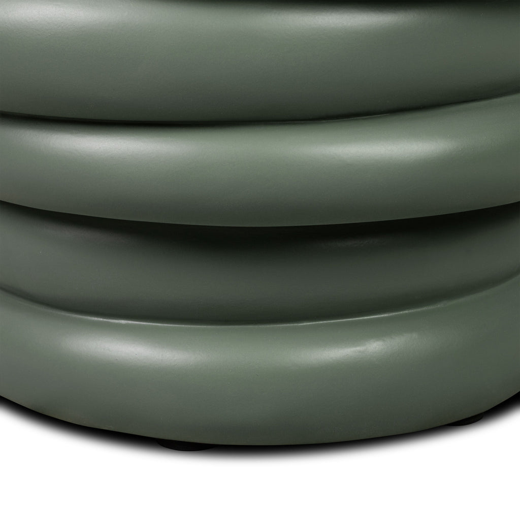 Modern Salvia Green Side Table with Weather-Resistant Build