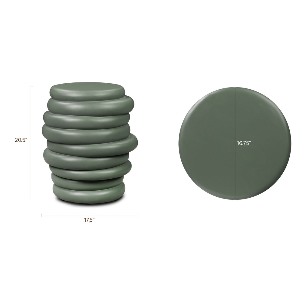 Modern Salvia Green Side Table with Weather-Resistant Build