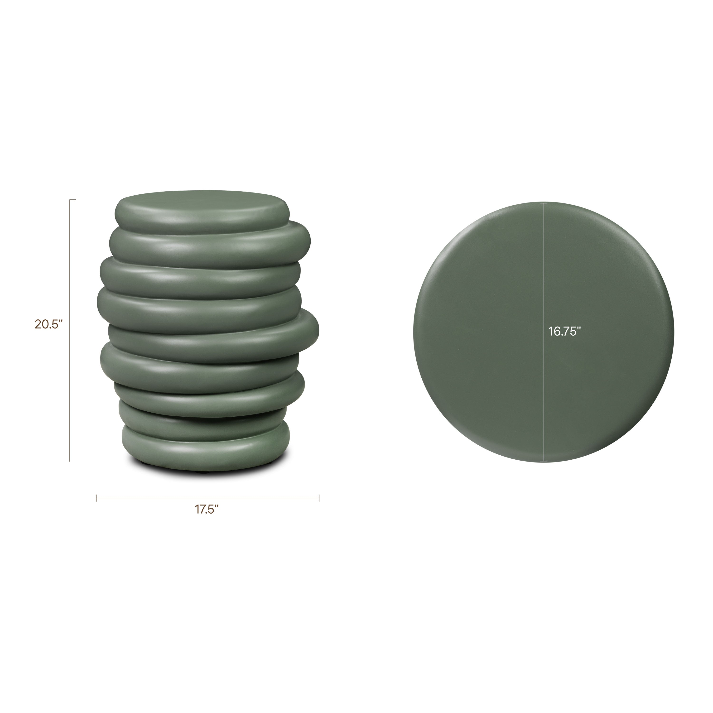 Modern Salvia Green Side Table with Weather-Resistant Build