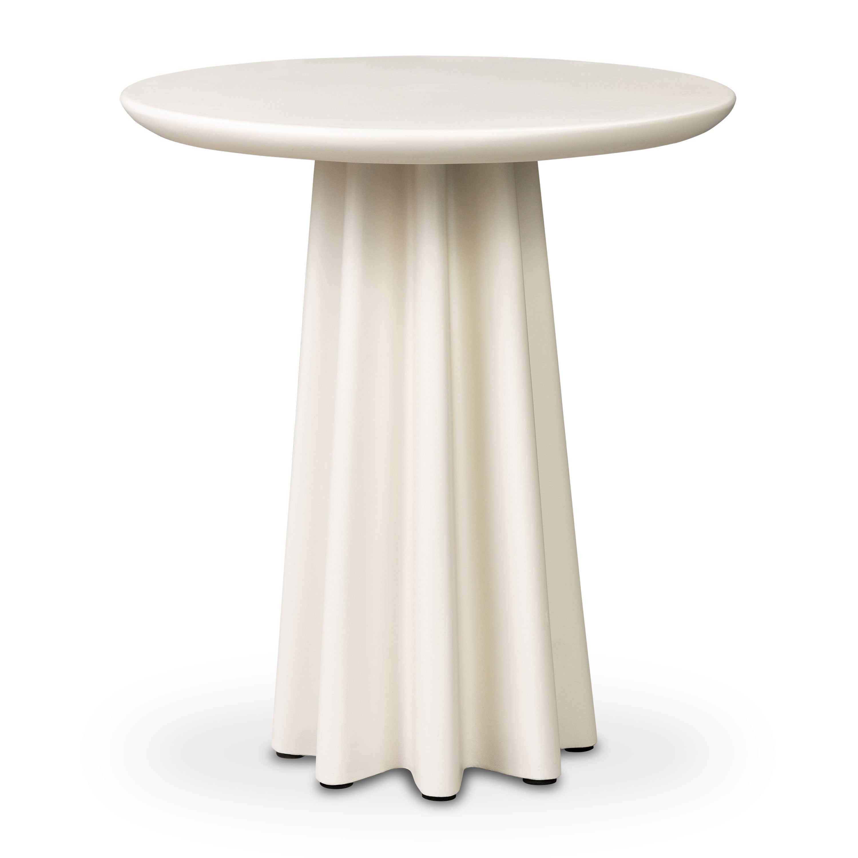Modern Almond White Side Table with Weather-Resistant Build