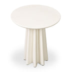 Table d'appoint moderne blanc amande avec fabrication résistante aux intempéries