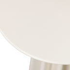 Table d'appoint moderne blanc amande avec fabrication résistante aux intempéries