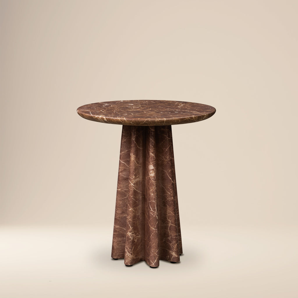 Modern Bordeaux Red Side Table with Weather-Resistant Build