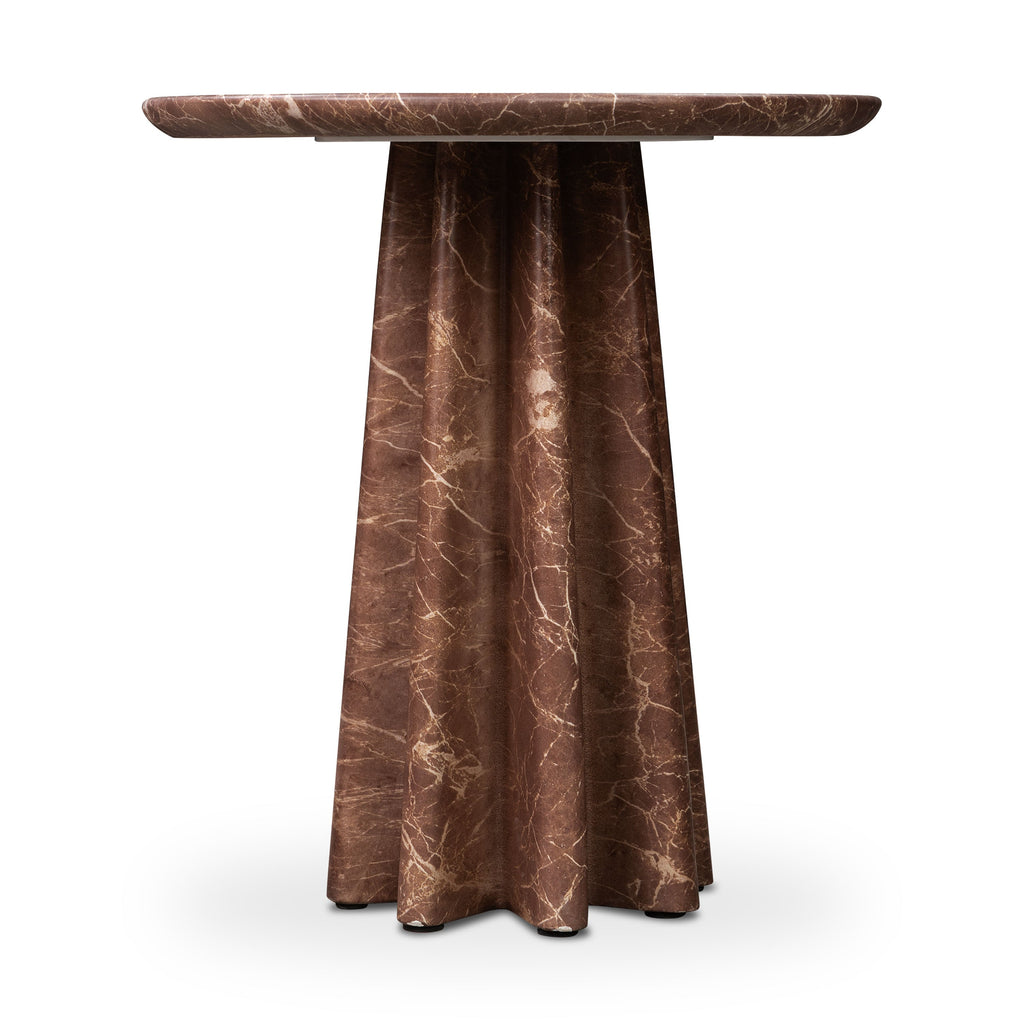 Modern Bordeaux Red Side Table with Weather-Resistant Build