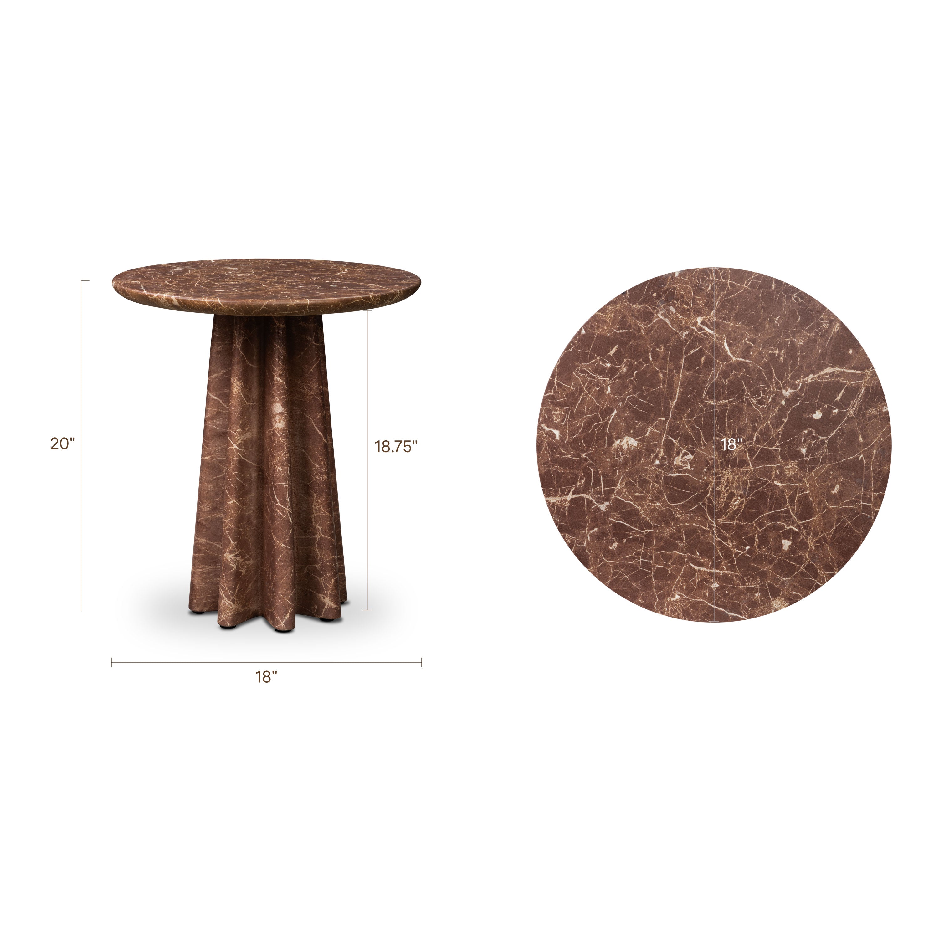 Modern Bordeaux Red Side Table with Weather-Resistant Build