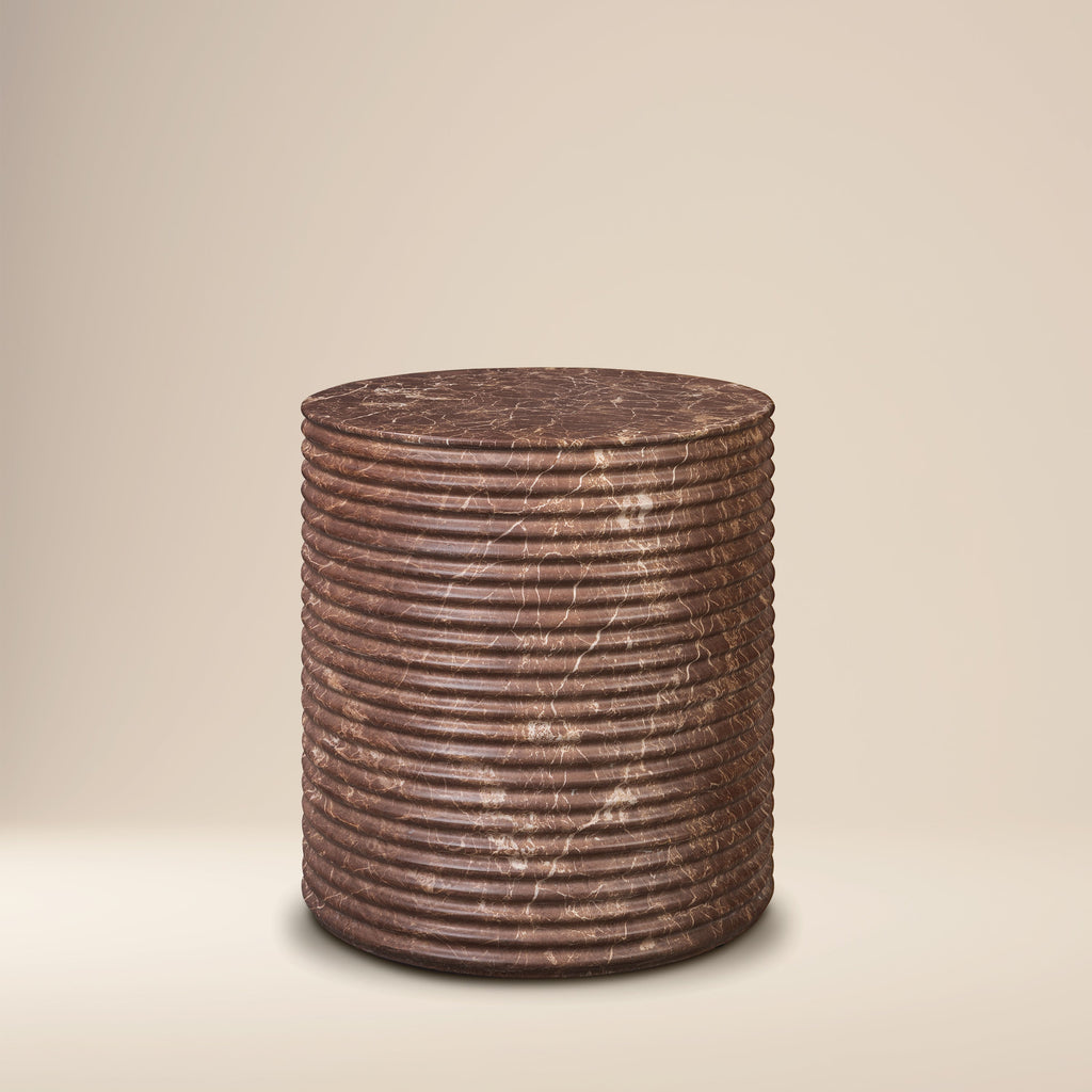 Modern Bordeaux Red Side Table with Weather-Resistant Build