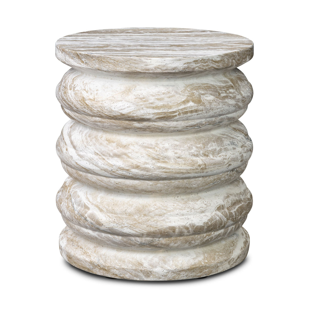 Modern Olivestone Green Side Table with Weather-Resistant Build