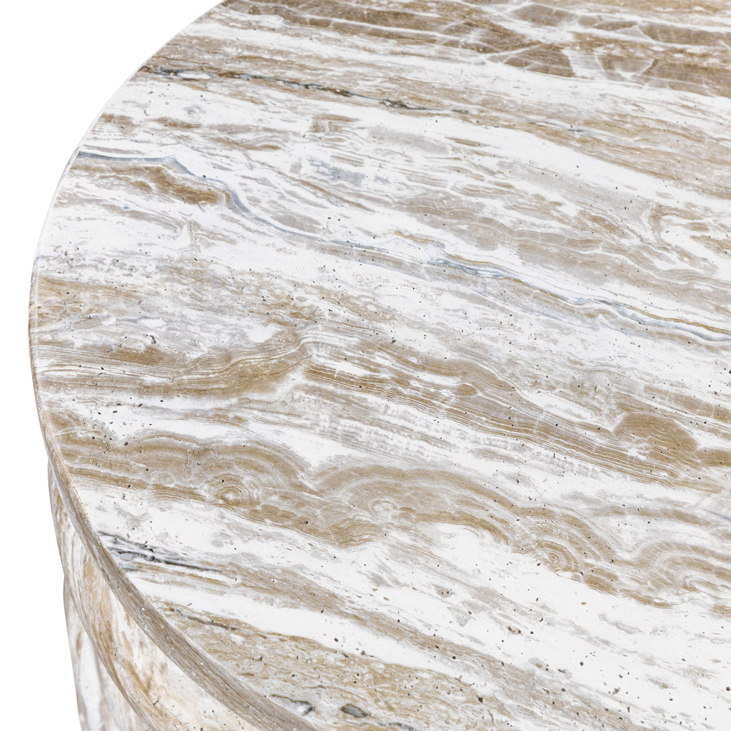 Modern Olivestone Green Side Table with Weather-Resistant Build