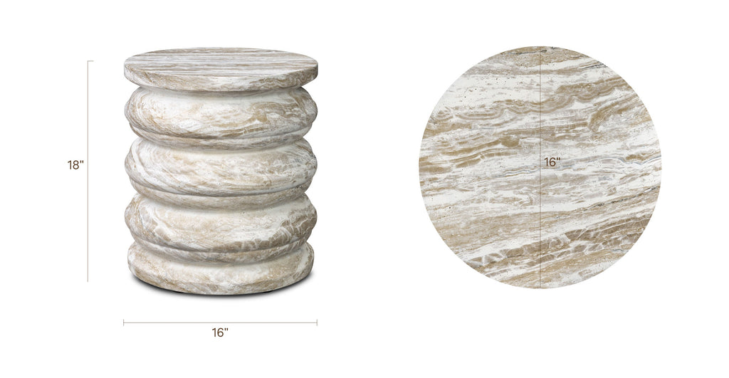 Modern Olivestone Green Side Table with Weather-Resistant Build