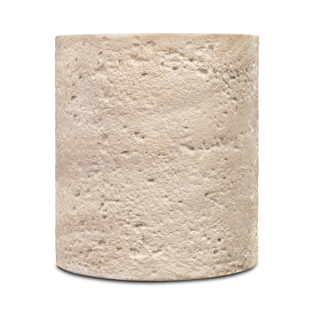 Modern Travertine Travertine Side Table with Weather-Resistant Build