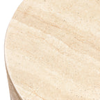 Table d'appoint moderne en travertin avec structure résistante aux intempéries