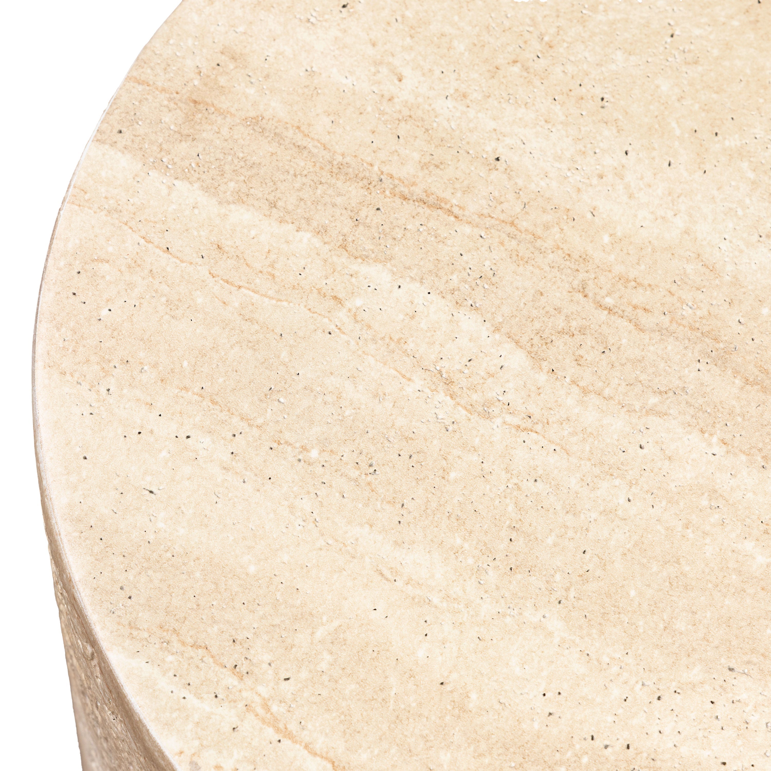 Modern Travertine Travertine Side Table with Weather-Resistant Build