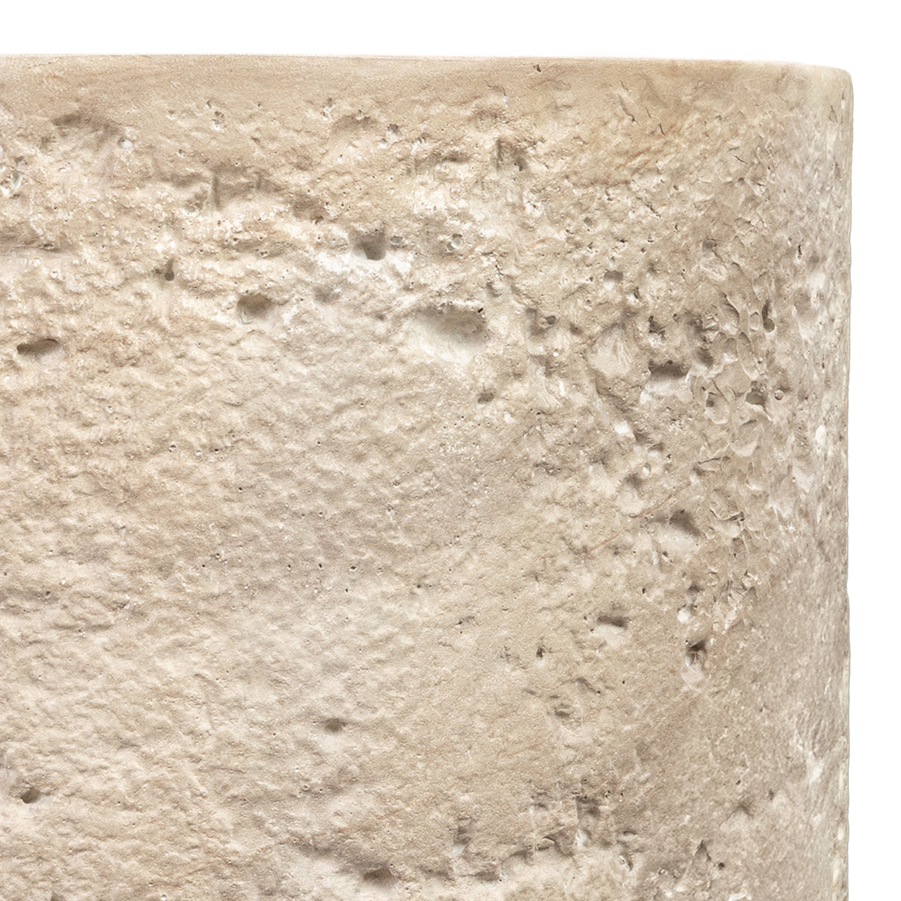 Modern Travertine Travertine Side Table with Weather-Resistant Build
