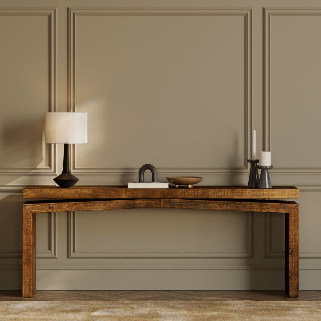 Modern Walnut Walnut Wood Console Table for Entryway or Living Room
