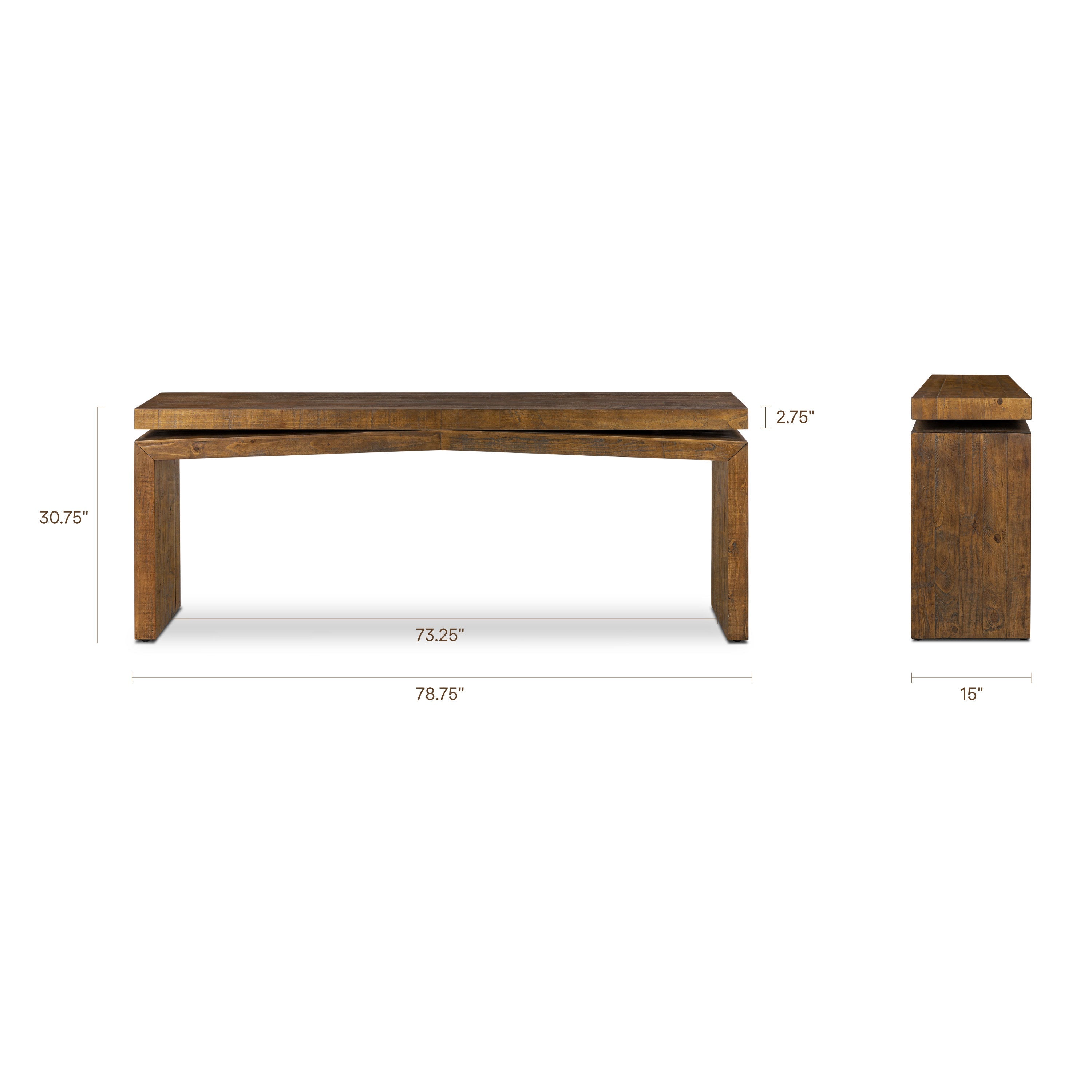 Modern Walnut Walnut Wood Console Table for Entryway or Living Room