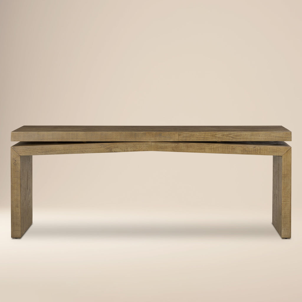 Modern Weathered Pine Console Table for Entryway or Living Room