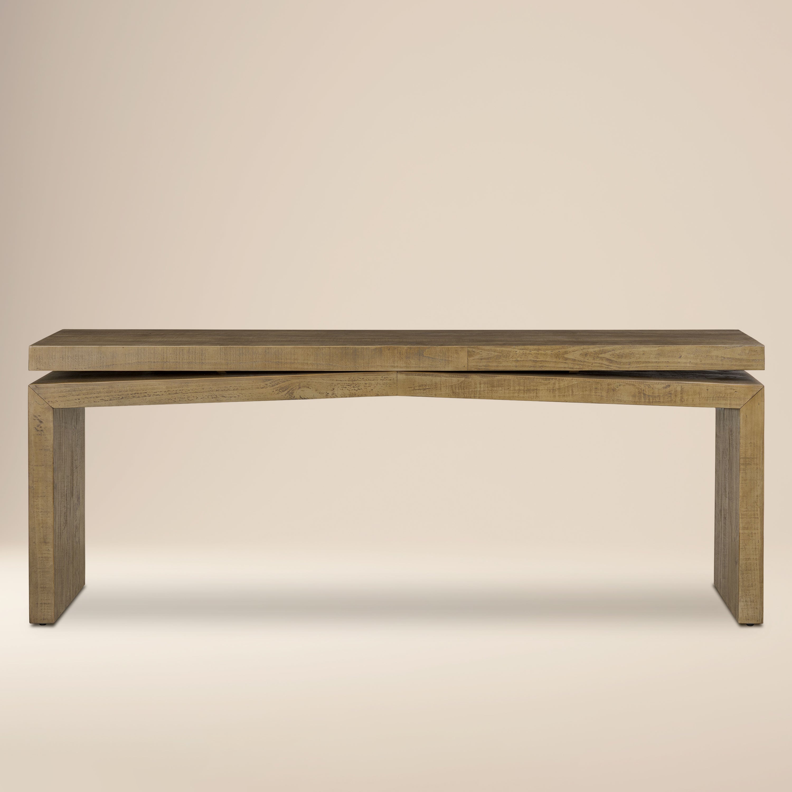 Modern Weathered Pine Console Table for Entryway or Living Room