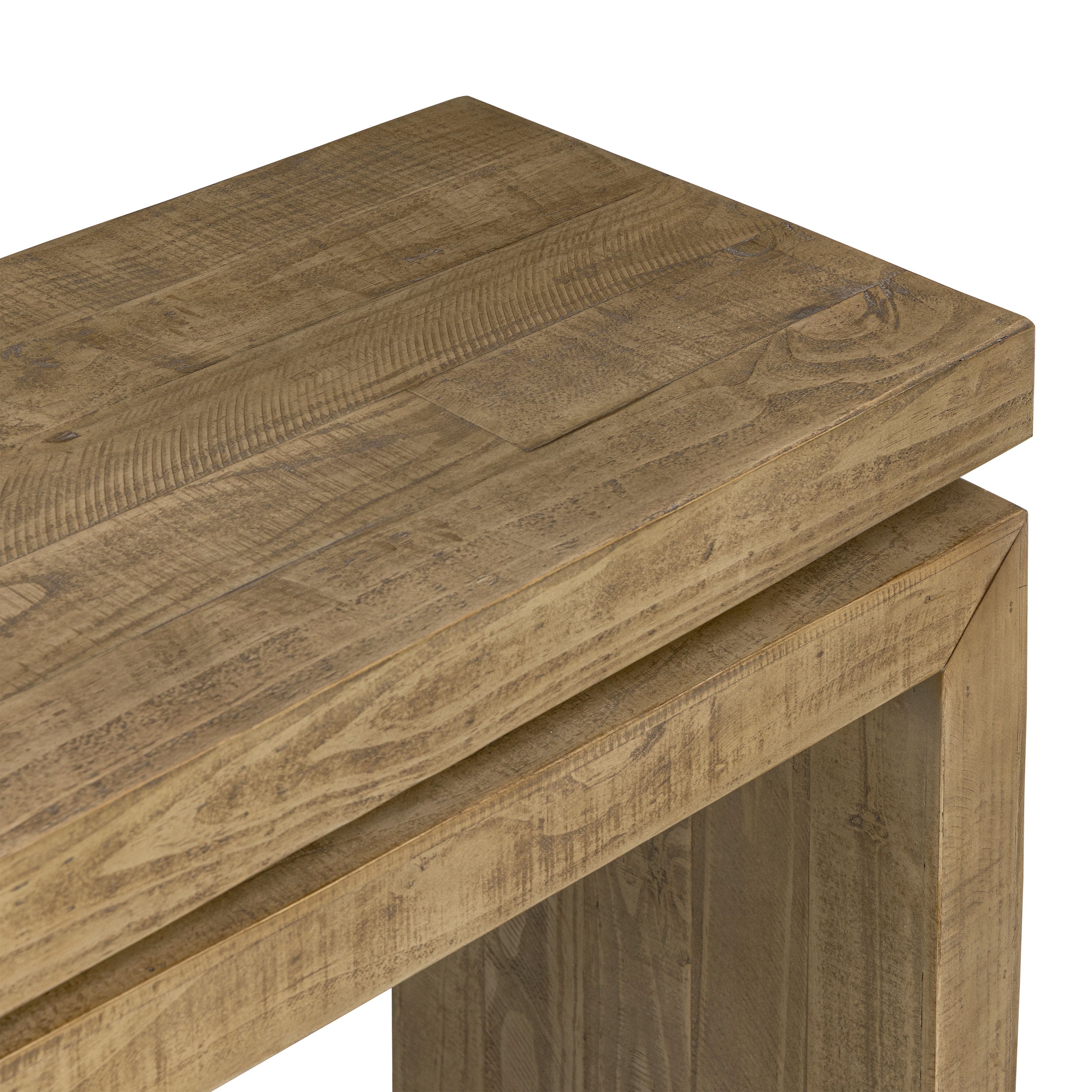 Modern Weathered Pine Console Table for Entryway or Living Room