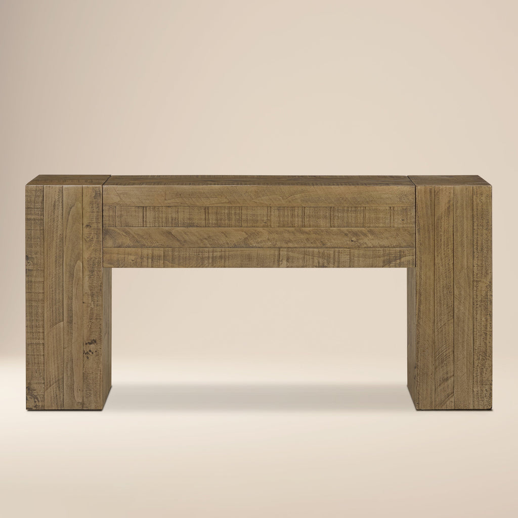 Modern Weathered Pine Console Table for Entryway or Living Room