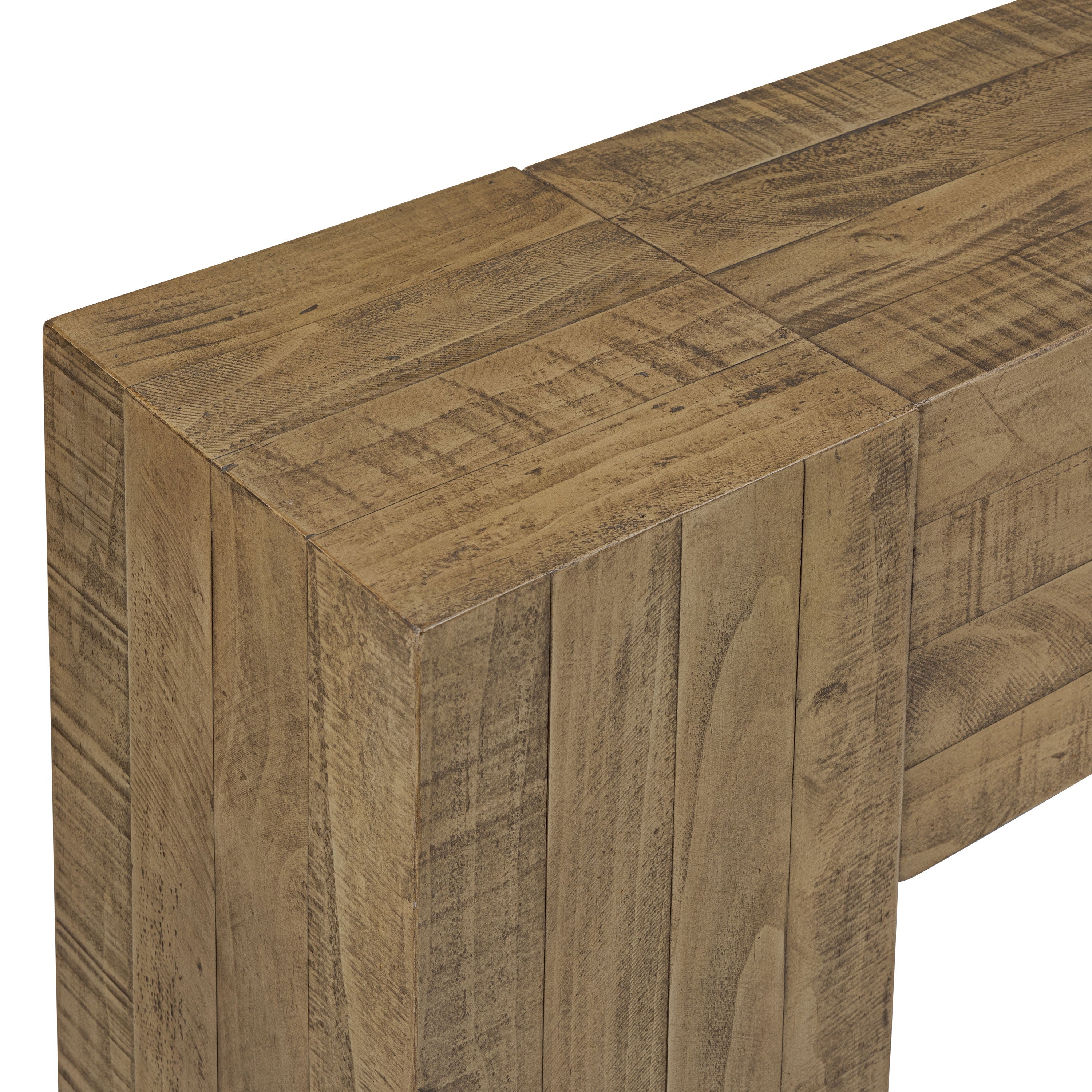 Modern Weathered Pine Console Table for Entryway or Living Room