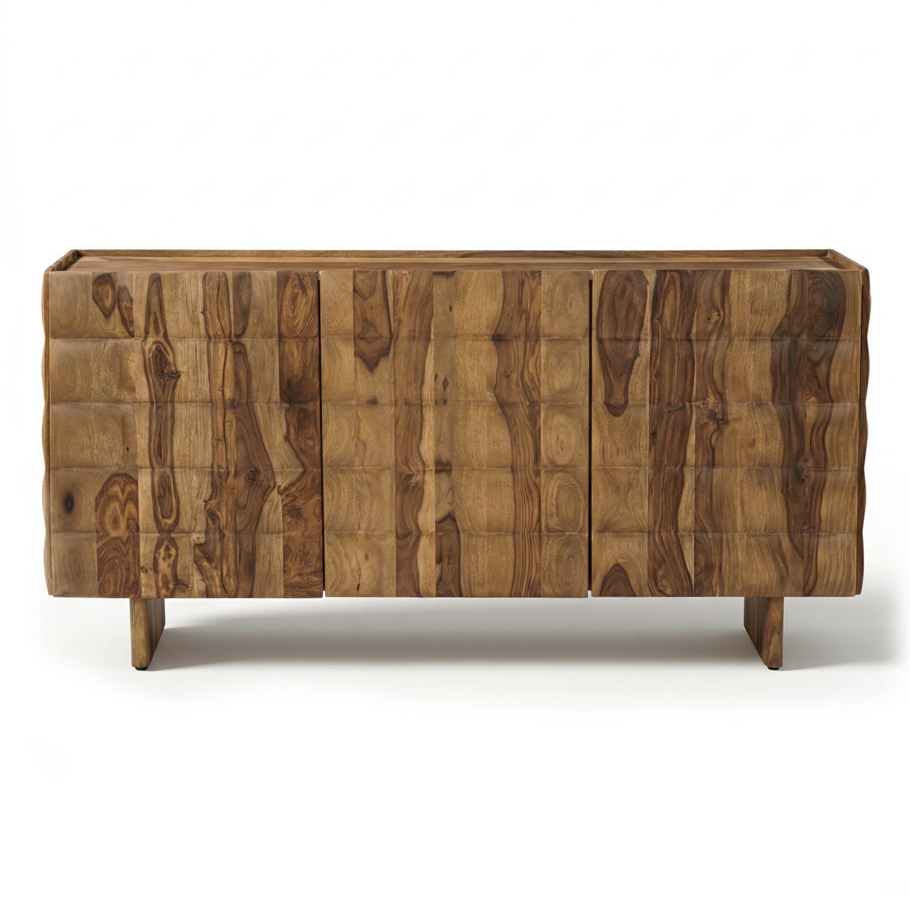 Modern Burnished Brown Sideboard with Kiln-Dried Wood Frame