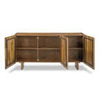 Bahut moderne marron bruni avec cadre en bois séché au four