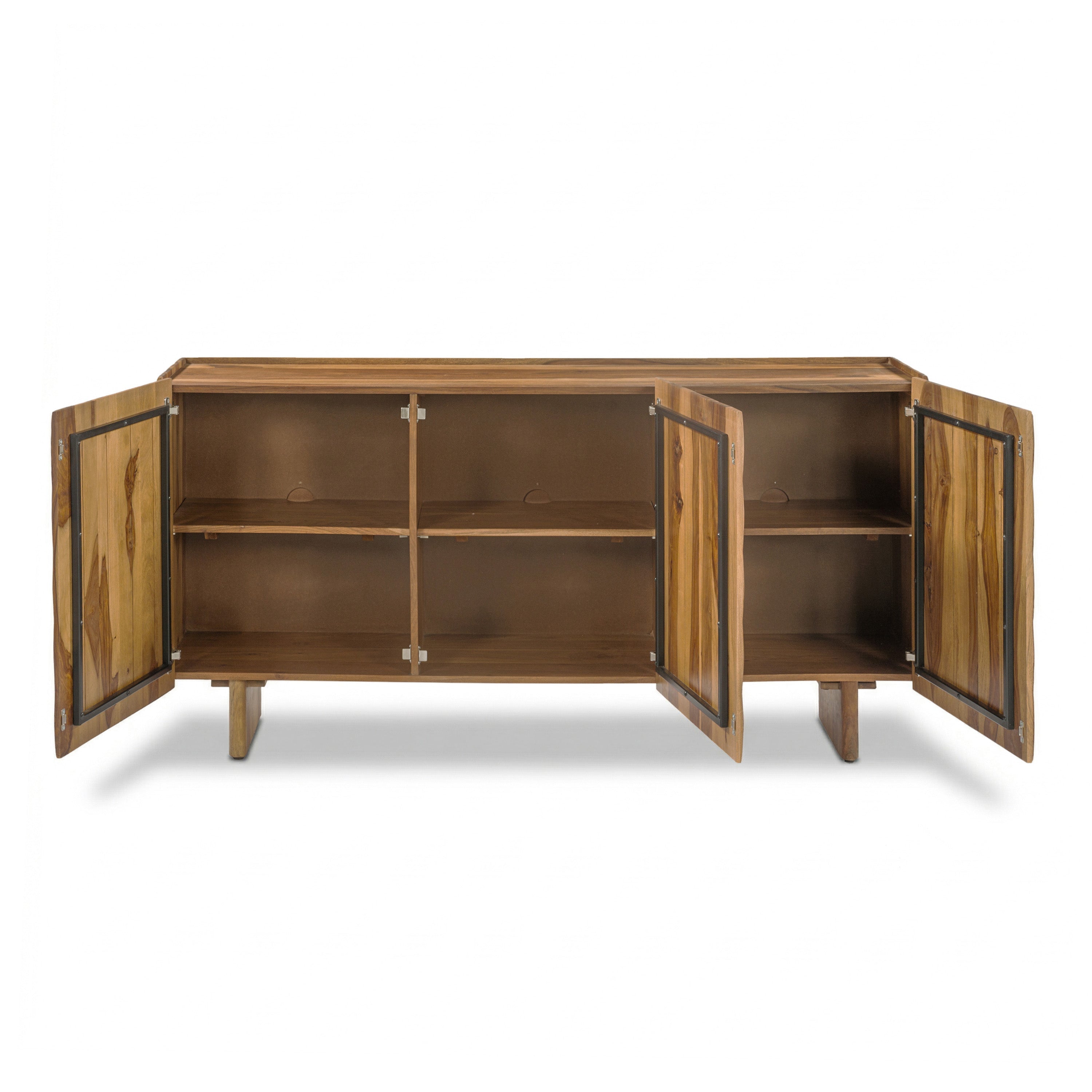 Modern Burnished Brown Sideboard with Kiln-Dried Wood Frame