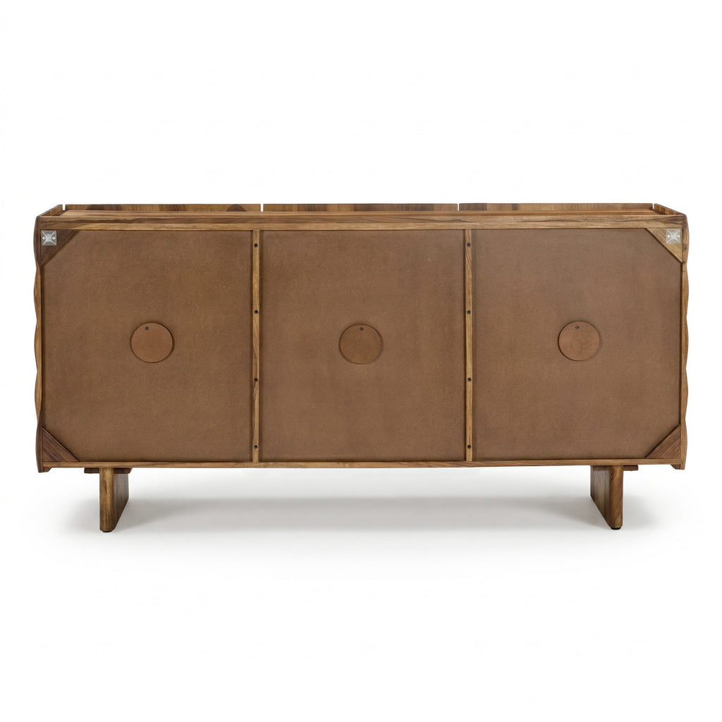 Modern Burnished Brown Sideboard with Kiln-Dried Wood Frame