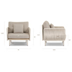 Fauteuil moderne en pierre avec conception résistante aux intempéries pour le salon