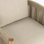 Fauteuil de salon moderne beige naturel avec cadre en bois séché au four