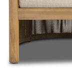 Fauteuil de salon moderne beige naturel avec cadre en bois séché au four
