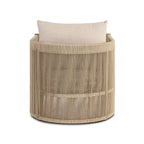 Fauteuil de salon moderne beige naturel avec cadre en bois séché au four