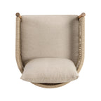 Fauteuil de salon moderne beige naturel avec cadre en bois séché au four