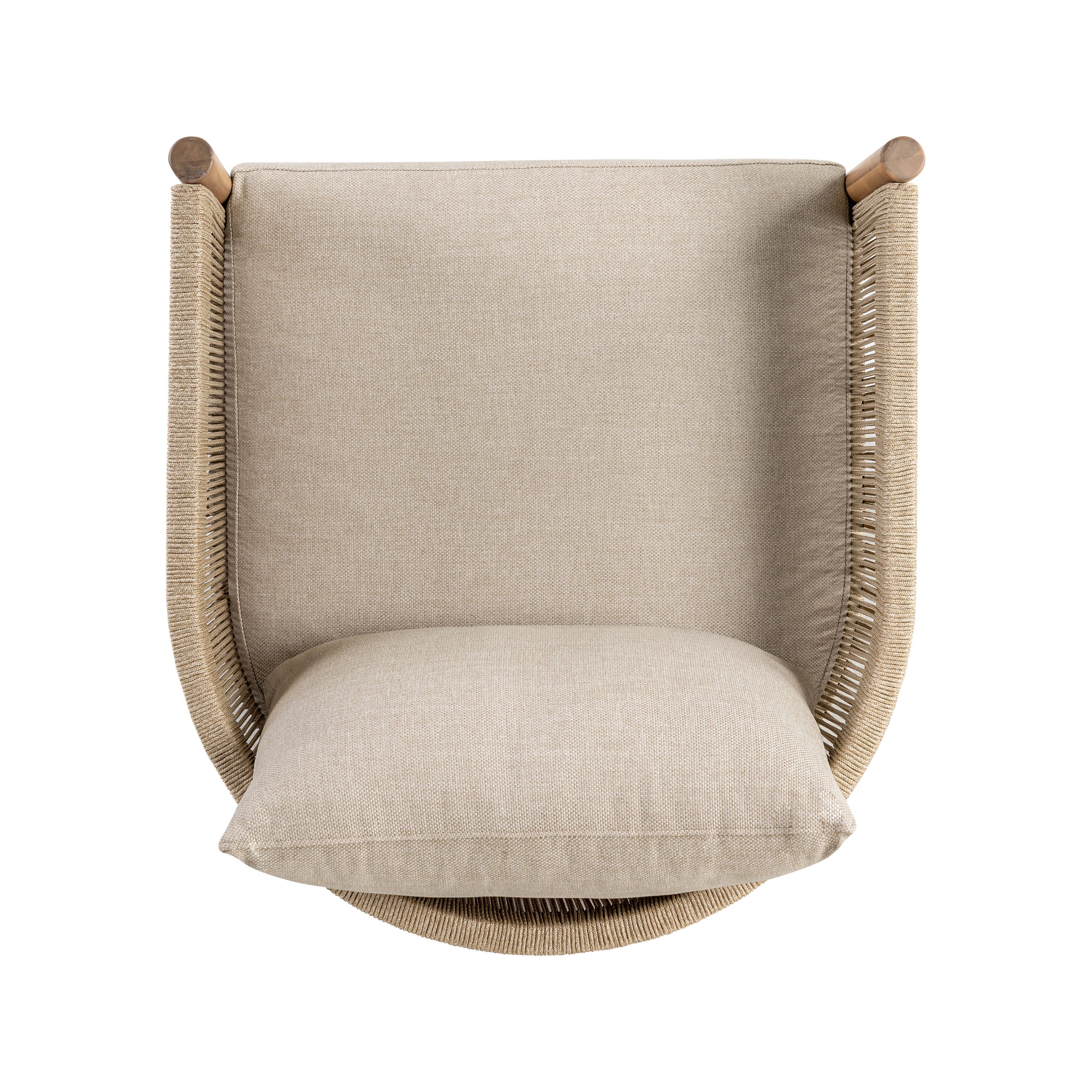 Modern Natural Beige Lounge Chair with Kiln-Dried Wood Frame