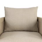 Fauteuil de salon moderne beige naturel avec cadre en bois séché au four