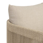 Fauteuil de salon moderne beige naturel avec cadre en bois séché au four