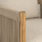 Fauteuil de salon moderne beige naturel avec cadre en bois séché au four